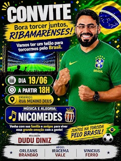 Dudu Diniz coloca telão e banda para a população assistir o jogo do Brasil em São José de Ribamar