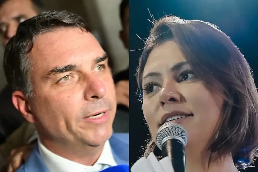 Michelle recua sobre disputa eleitoral e afirma que apoiará Flávio Bolsonaro